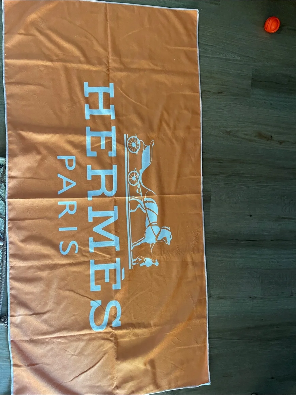 Orange Hermes Logo Beach Towel 62” x 32”